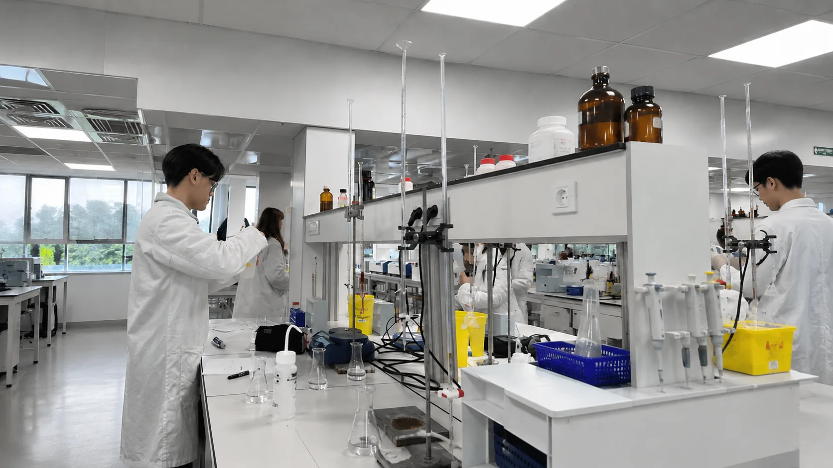 VK R&D chemists working at the formulation laboratory